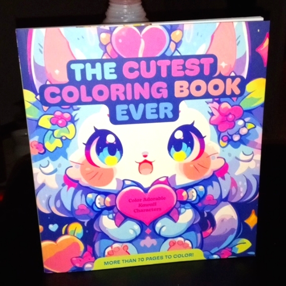 THE CUTEST COLORING BOOK EVER 70 PAGES THICK PAPER WAIT FOR MARKERS - Picture 1 of 9